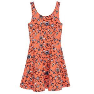 H&M Divided Coral Floral Skater Dress